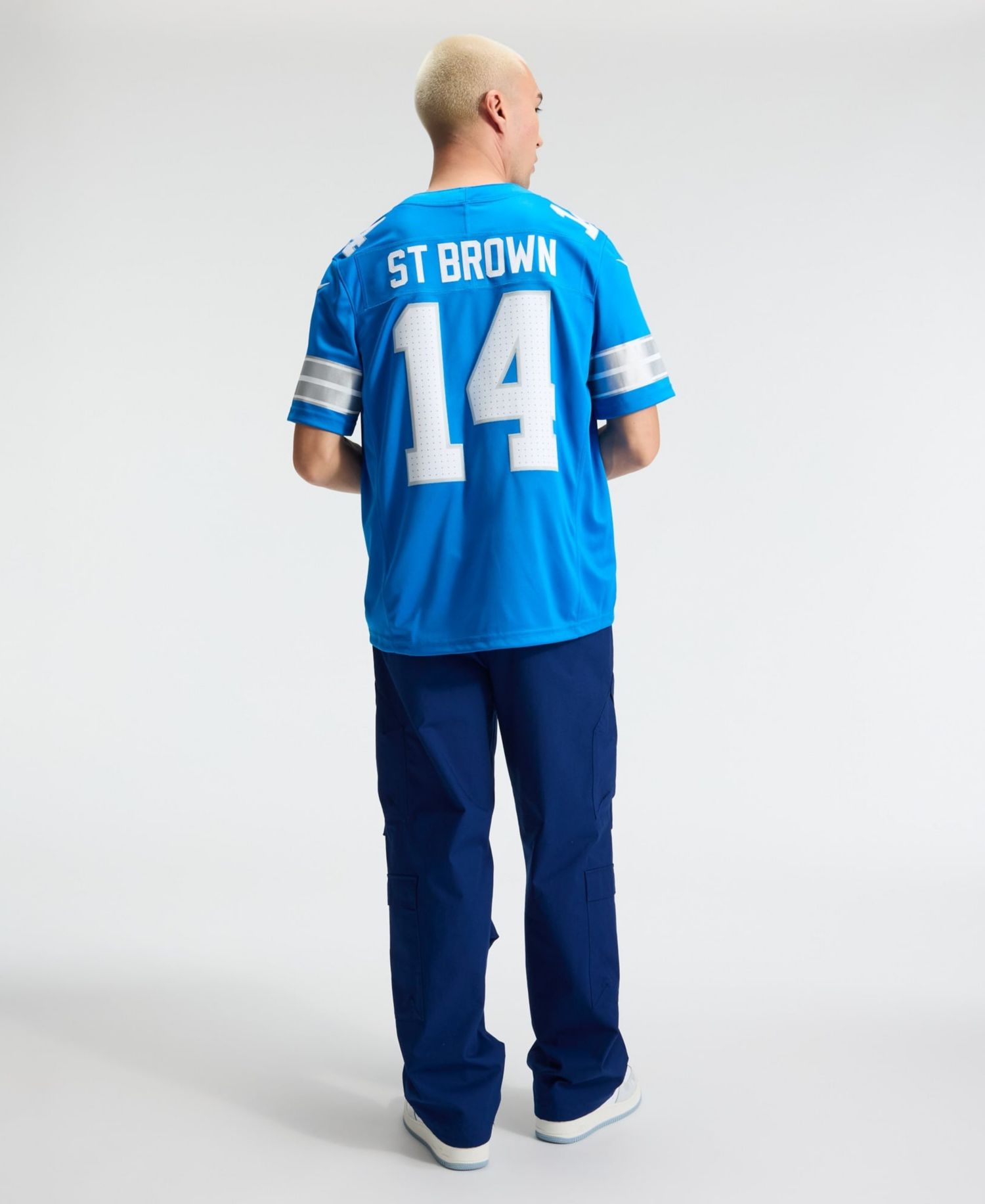Men's Amon-Ra St. Brown Blue Detroit Lions Vapor F.U.S.E. Stitched Limited Jersey