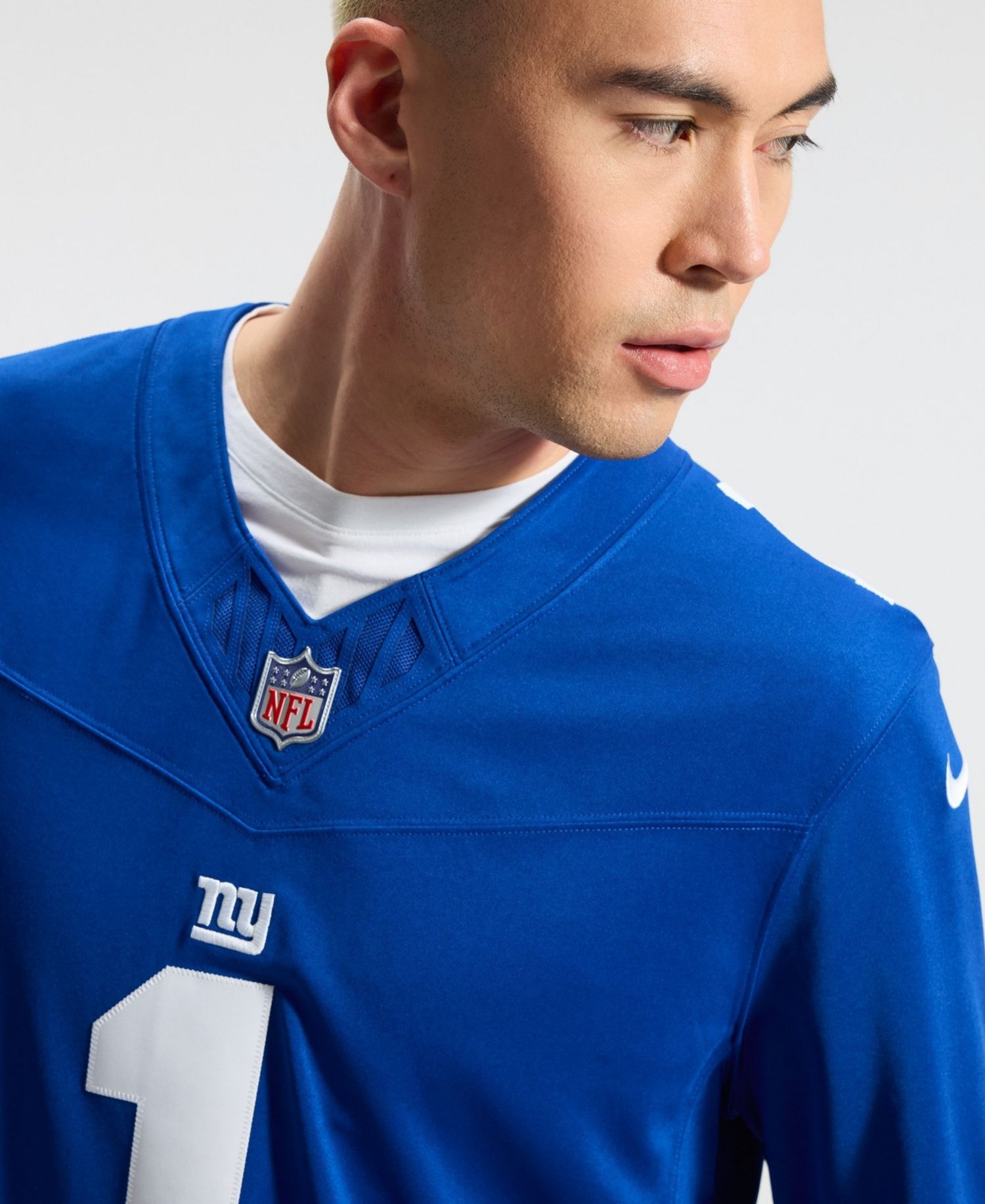 Men's Malik Nabers Royal New York Giants Vapor F.U.S.E. Stitched Limited Jersey