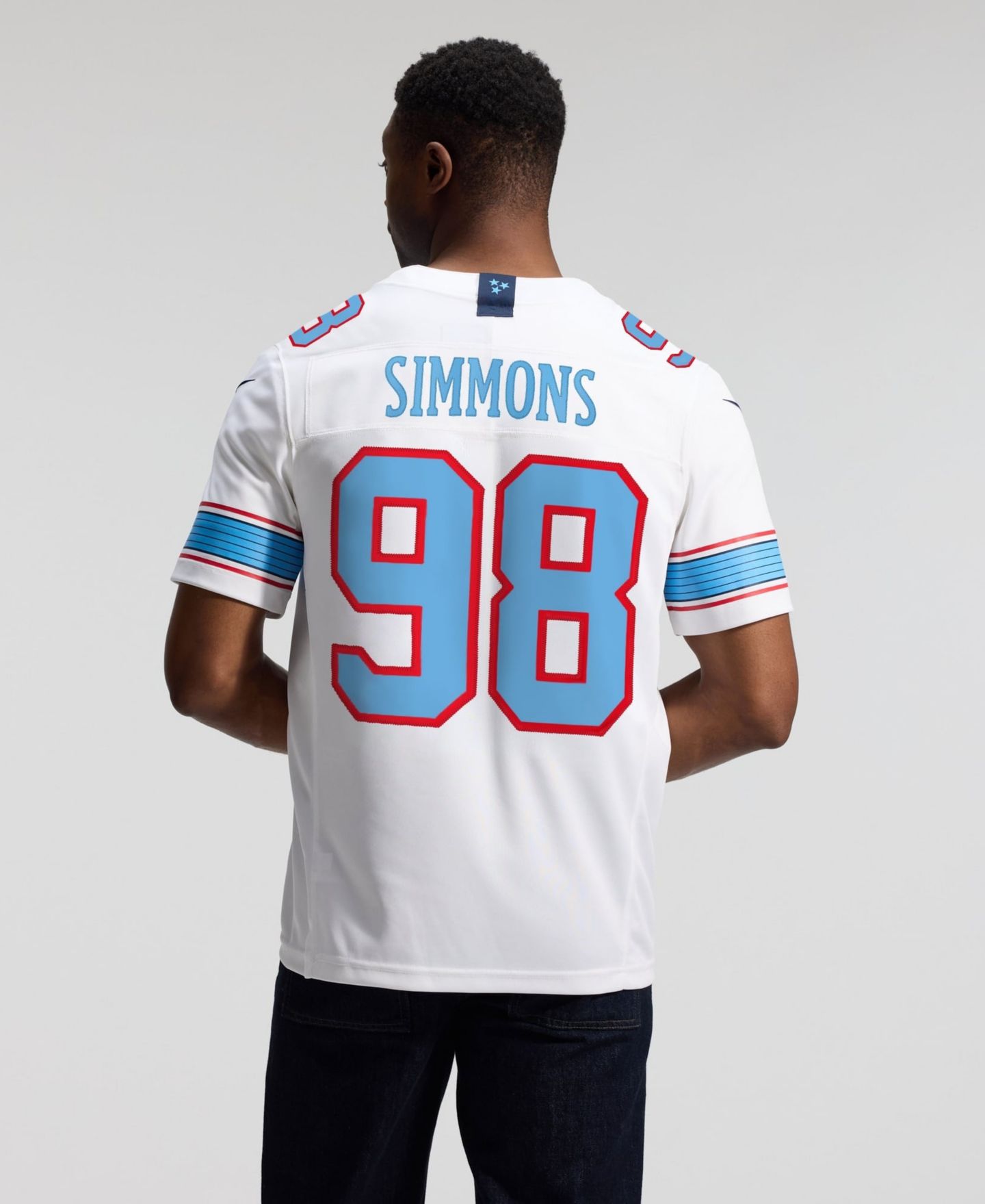 Мужской топ Nike Jeffery Simmons White Tennessee Titans Vapor F.U.S.E. Sewn Down Limited Jersey — фото 11