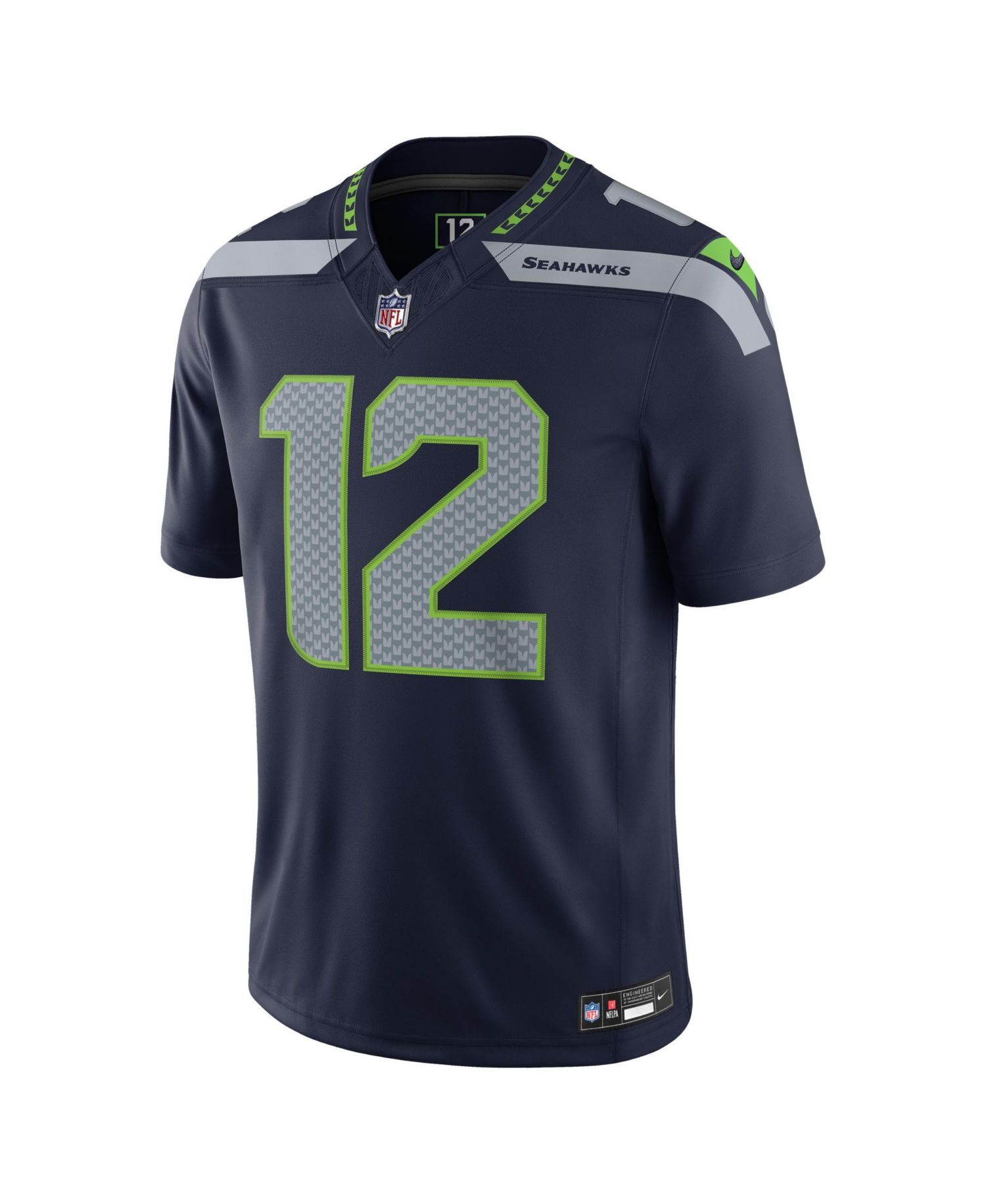 Men's 12s College Navy Seattle Seahawks Vapor F.U.S.E. Stitched Limited Jersey