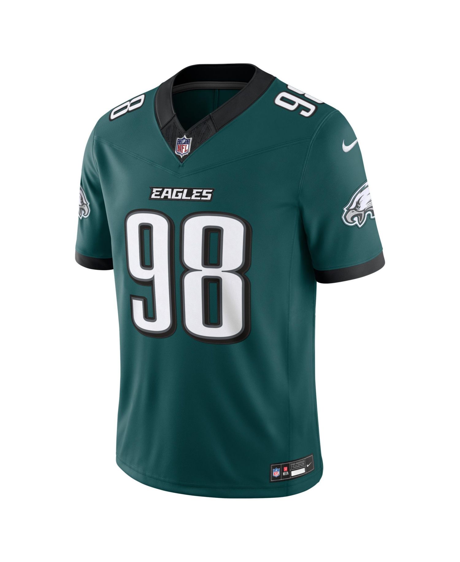 Men's Jalen Carter Midnight Green Philadelphia Eagles Vapor F.U.S.E. Stitched Limited Jersey