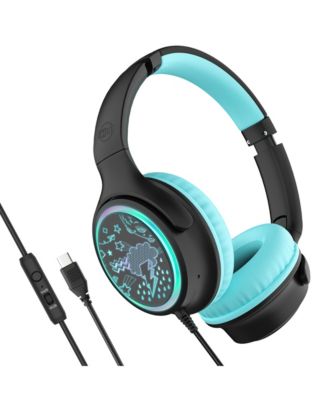 KidJamz KJ65U Safe Listening USB-C Over-Ear Headphones for Kids with LED Lights