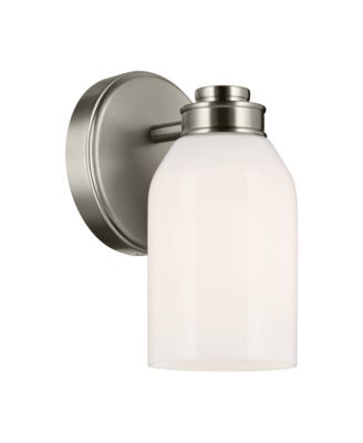 Shae Brushed Nickel Wall Sconce 1Lt with Opal Glass