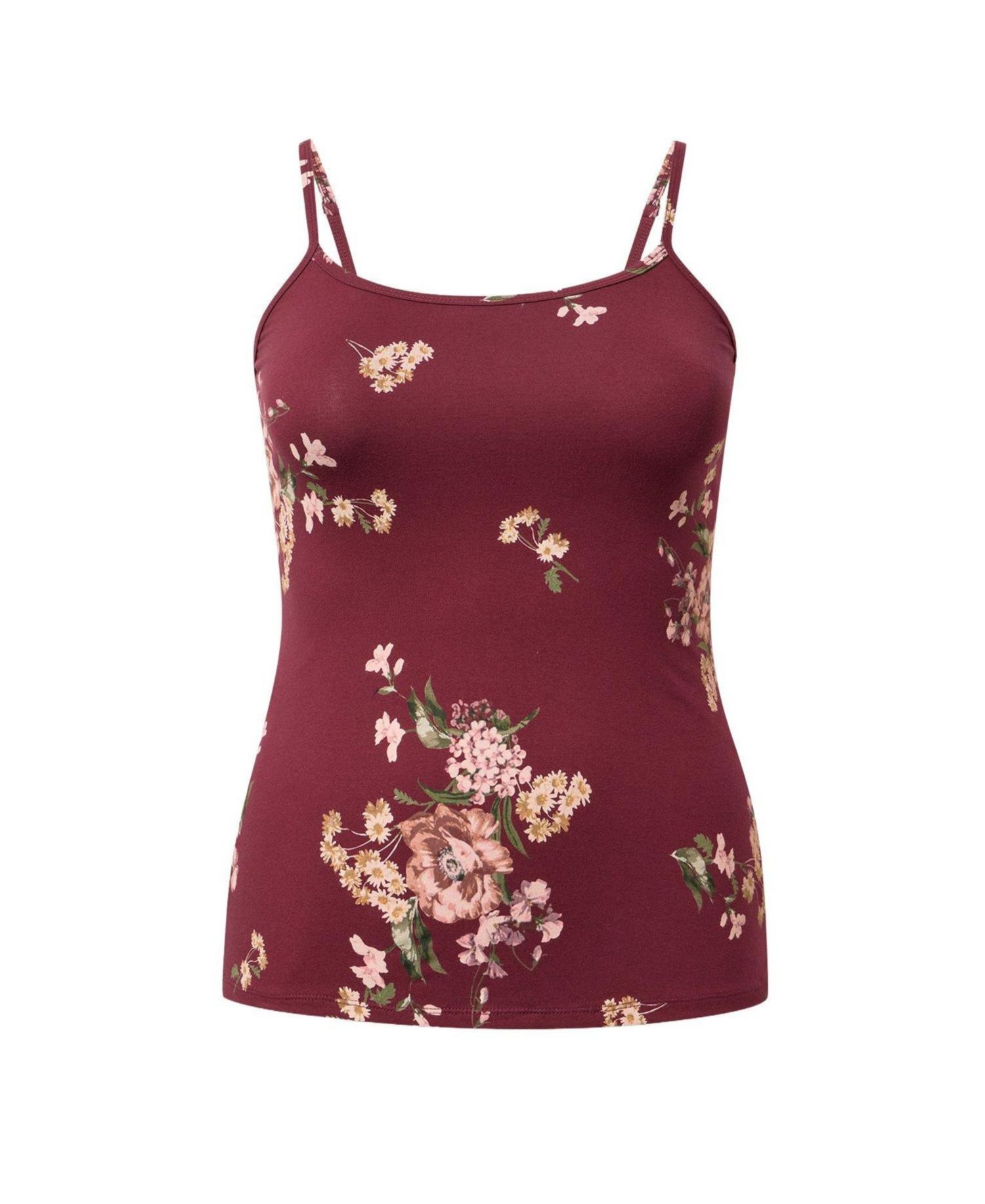 Plus Size Foxy Floral-Print Scoop Neck Camisole