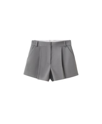 Women's Mid-Rise Pleated Shorts, 4" Inseam
