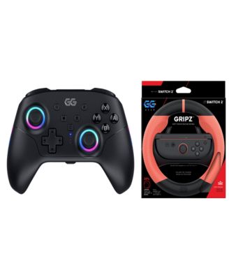 Gripz Wireless Hall-Effect Racing Wheel and Controller, 2-Piece Set for Nintendo Switch 2