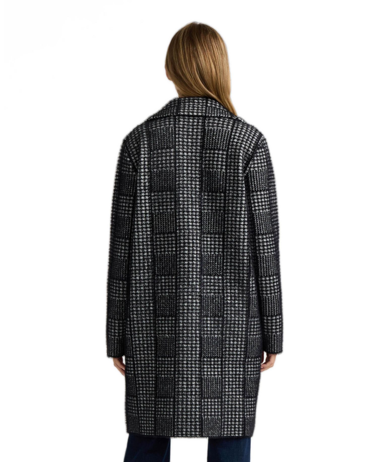 Women's Patterned Notch-Collar Coatigan
