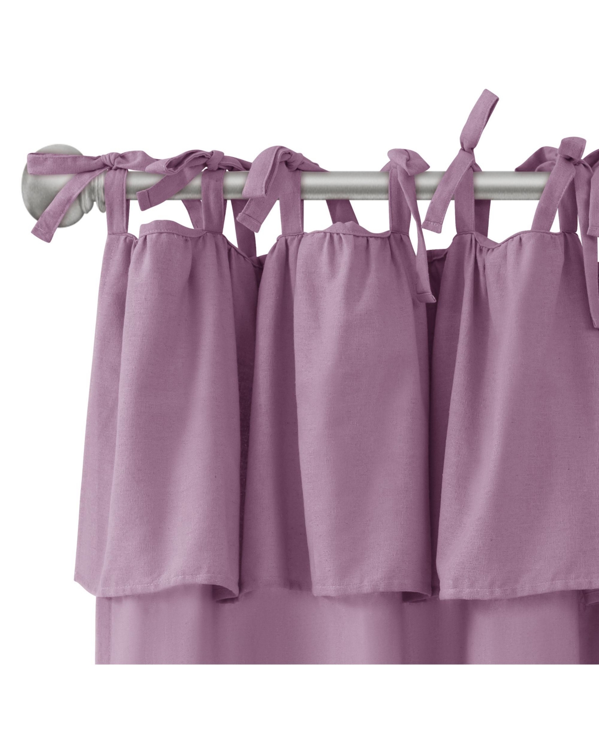 Awesome Home Recycled Cotton Blend Ruffle Tie Top Curtains Pair