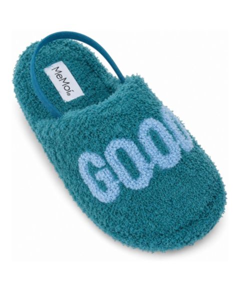 Детские тапочки MeMoi Boy Good Nite Fluffy Faux Sherpa Slippers Scuff, цвет: Бирюзовый