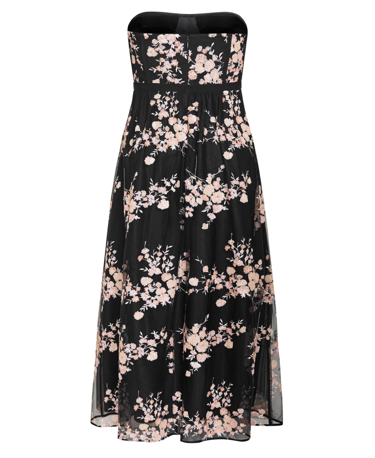 Plus Size Ambrosia Fit-and-Flare Embroidery Tulle Maxi Dress