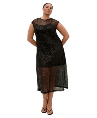 Plus Size Stardust Sequin Midi Dress