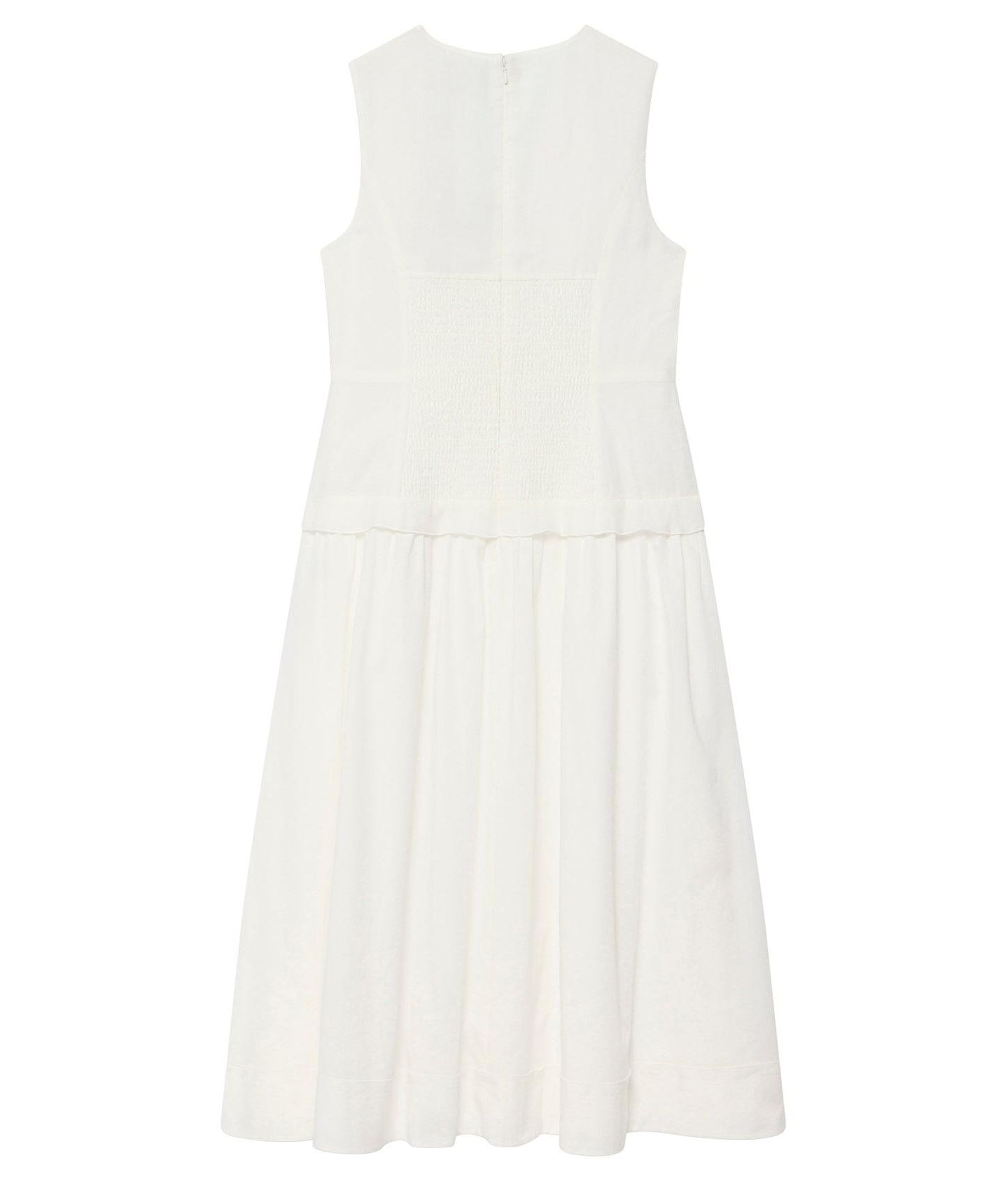 Женское платье Mint Velvet Scalloped Sleeveless Drop-Waist Ramie Maxi, цвет: Слоновая кость — фото 6