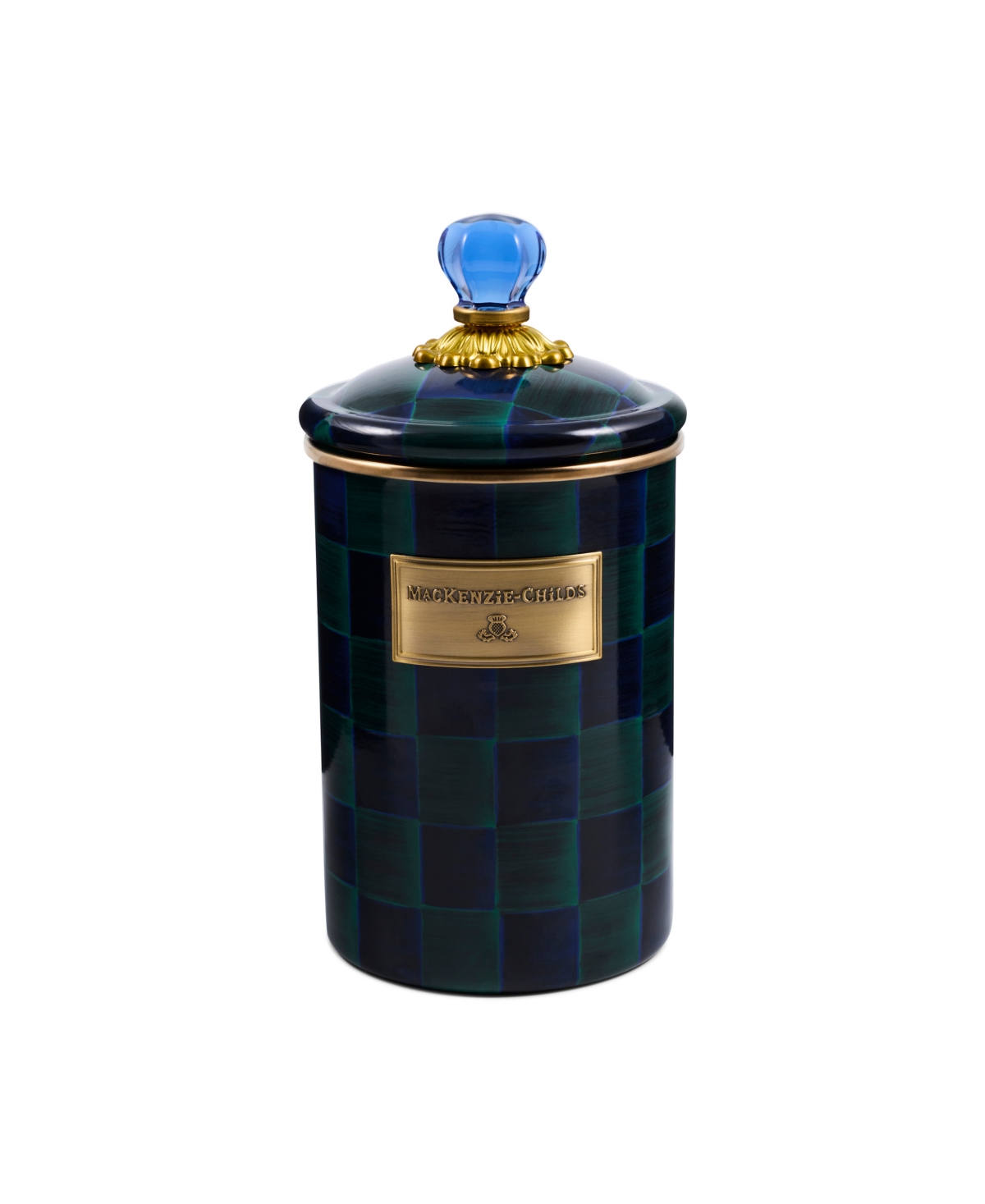MacKenzie-Childs Juniper Check 64 oz. Large Canister