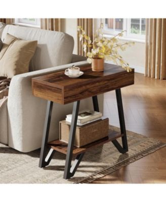 End Side Table, Narrow Couch Arm Side Table, Small Bedside