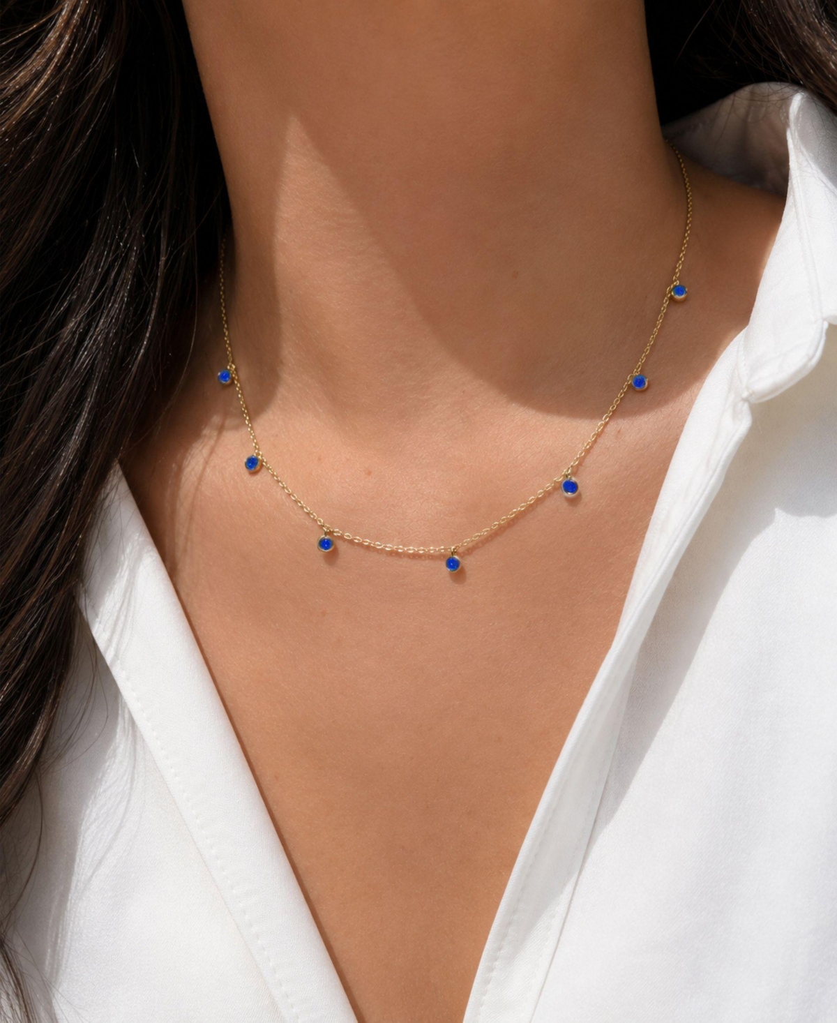 Kamaria Dew Drops Necklace with Lab Grown Opal