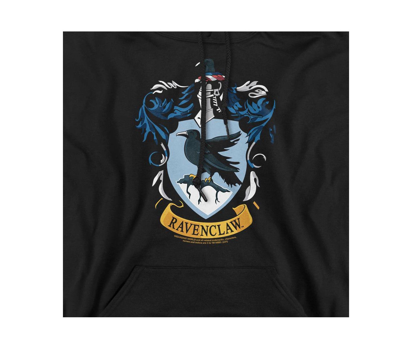 Мужское худи Harry Potter Big & Tall Ravenclaw Crest Pull-Over, цвет: Чёрный — фото 2