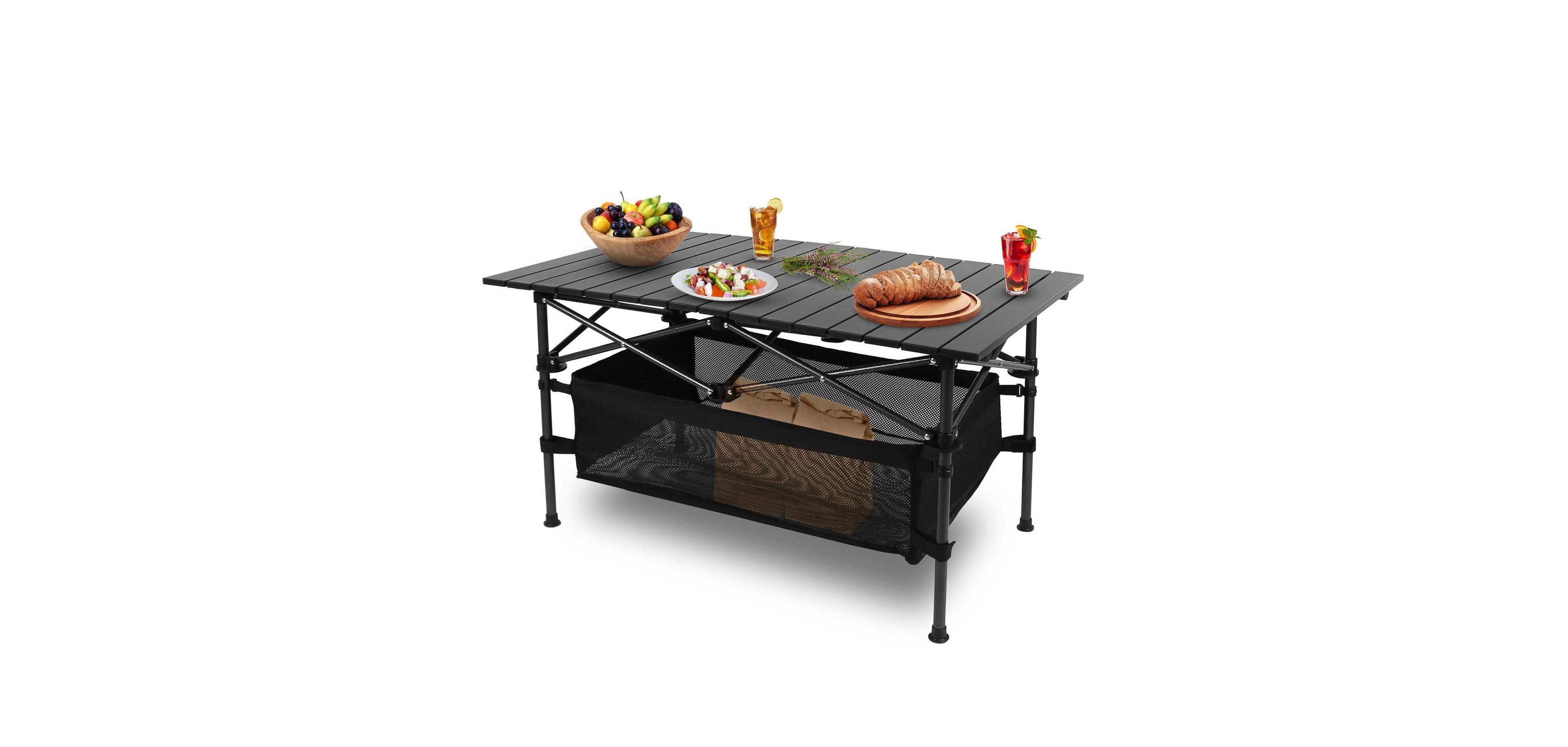 Mountaintop 1Pc Folding Camping Table Portable Aluminum Roll-up Picnic Bbq Desk with Carrying Bag Heavy Duty Outdoor Beach Backyard Party Patio