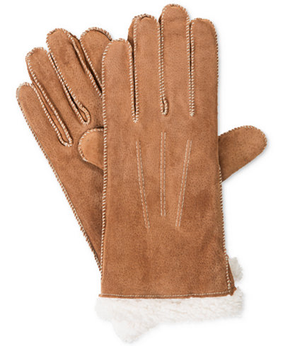 Isotoner Women's Suede Gloves with Moccasin Stitch