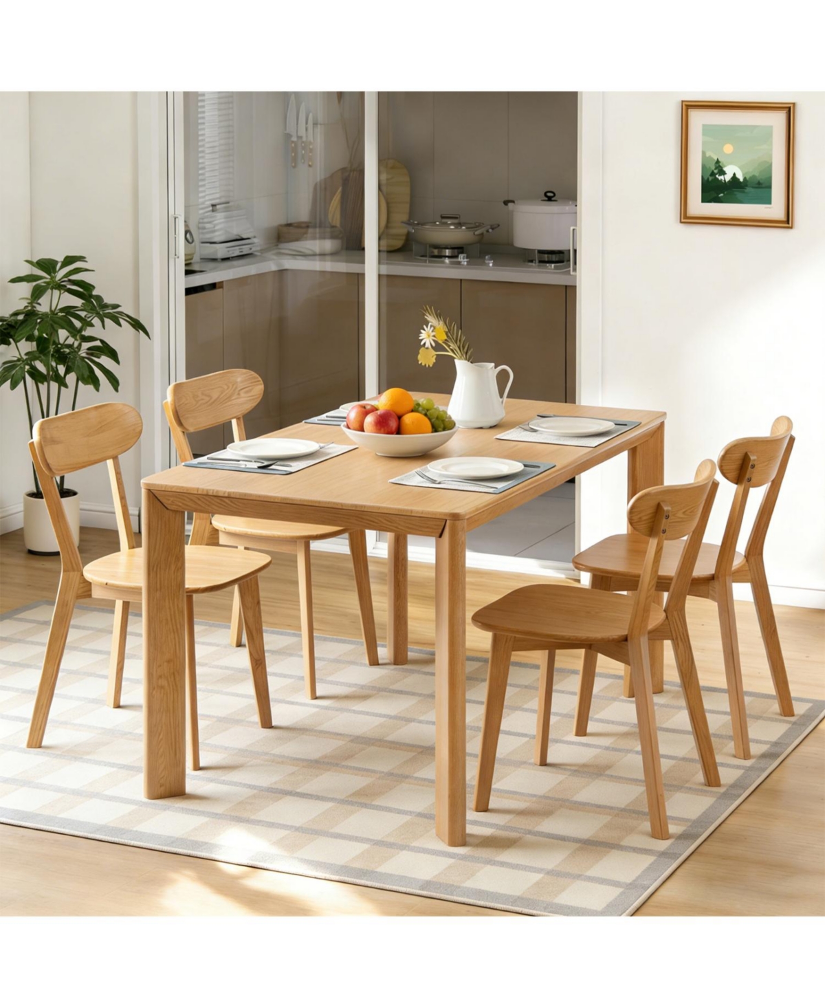 Rainsken Modern Dining Chairs Set of 2, Adjustable Foot Pads, Stable Reinforced Design, with Curved Backrest,for Room, Study, Cafe