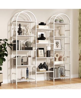 63-Inch 5-Tier Industrial Storage Rack with Triple Arched Frames, Modifiable Shelving, Cross Support Brackets, Anti-Tilt Hardware
