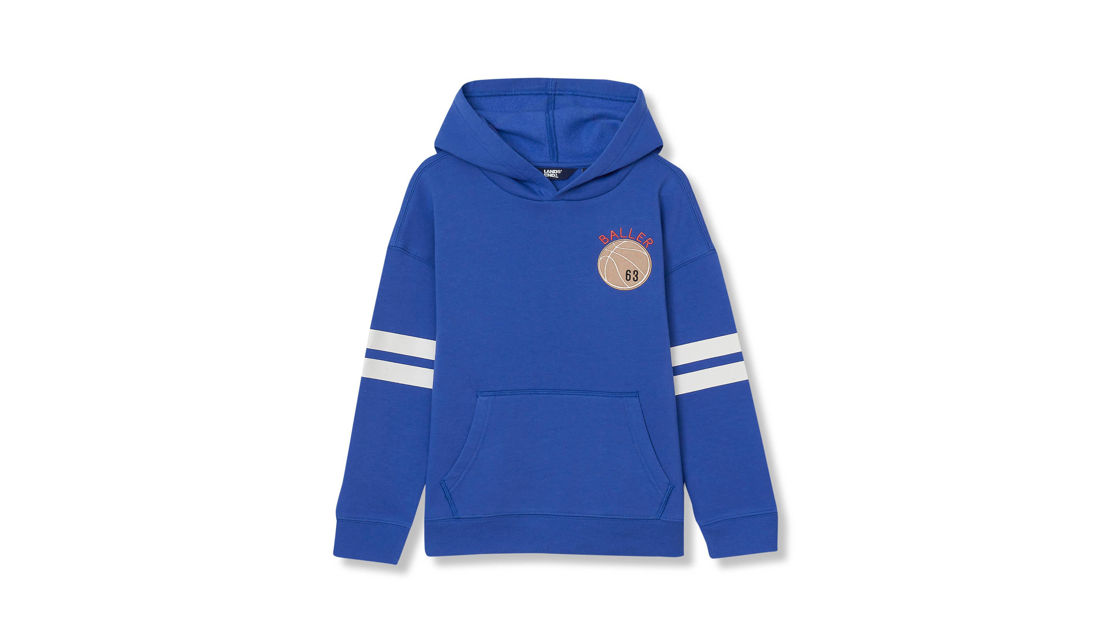 Lands' End Big Boys Husky Graphic Hoodie