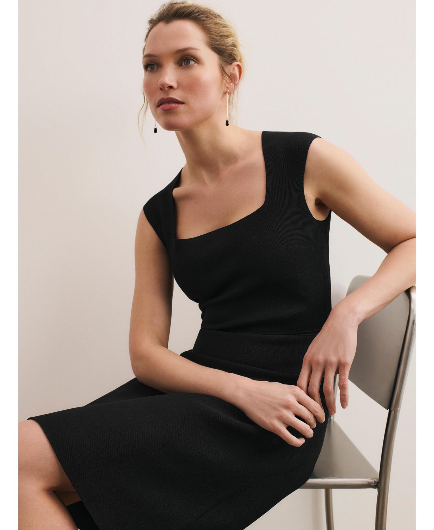 Women's Parella Square Neck Contoured-Waist Sheath Dress