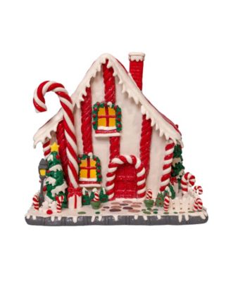 10.5" Battery Operated LED Candy Cane Lane House