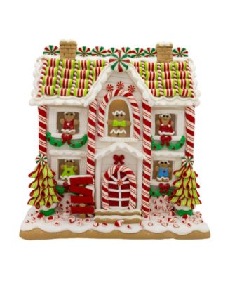 10" LED Lighted Gingerbread House With Men Trees Table Piece