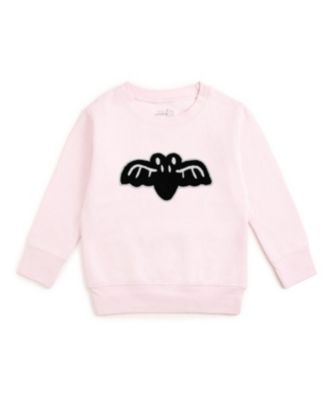 Little Girls 5-8 Bat Patch Halloween Sweatshirt