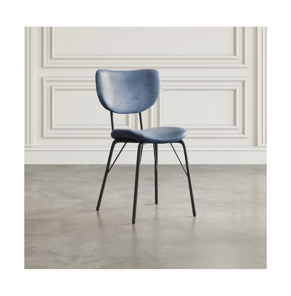 Jofran Contemporary Modern Faux Leather Split-Back Upholstered Dining Chair (Set of 2)