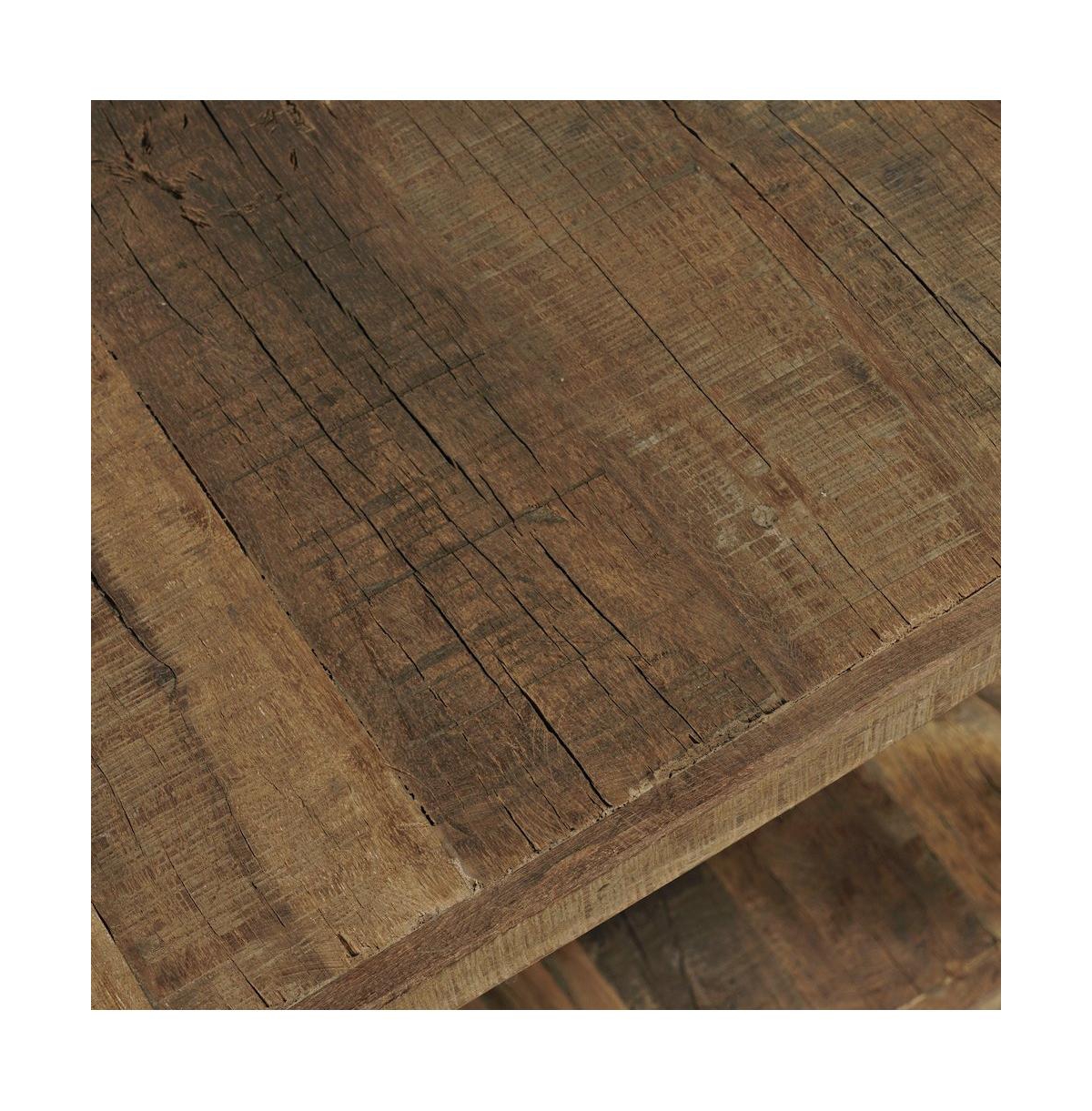 Jofran Reclamation Rustic Solid Wood Square End Table with Storage Shelf