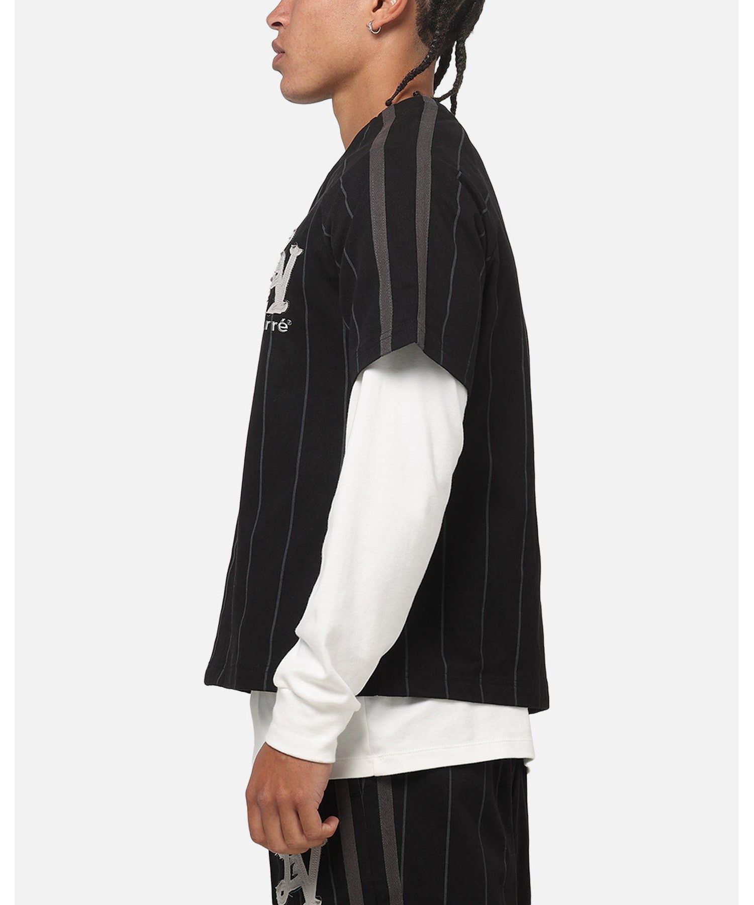 Men's City Series Pinstriped V-Neck Short-Sleeve Jersey