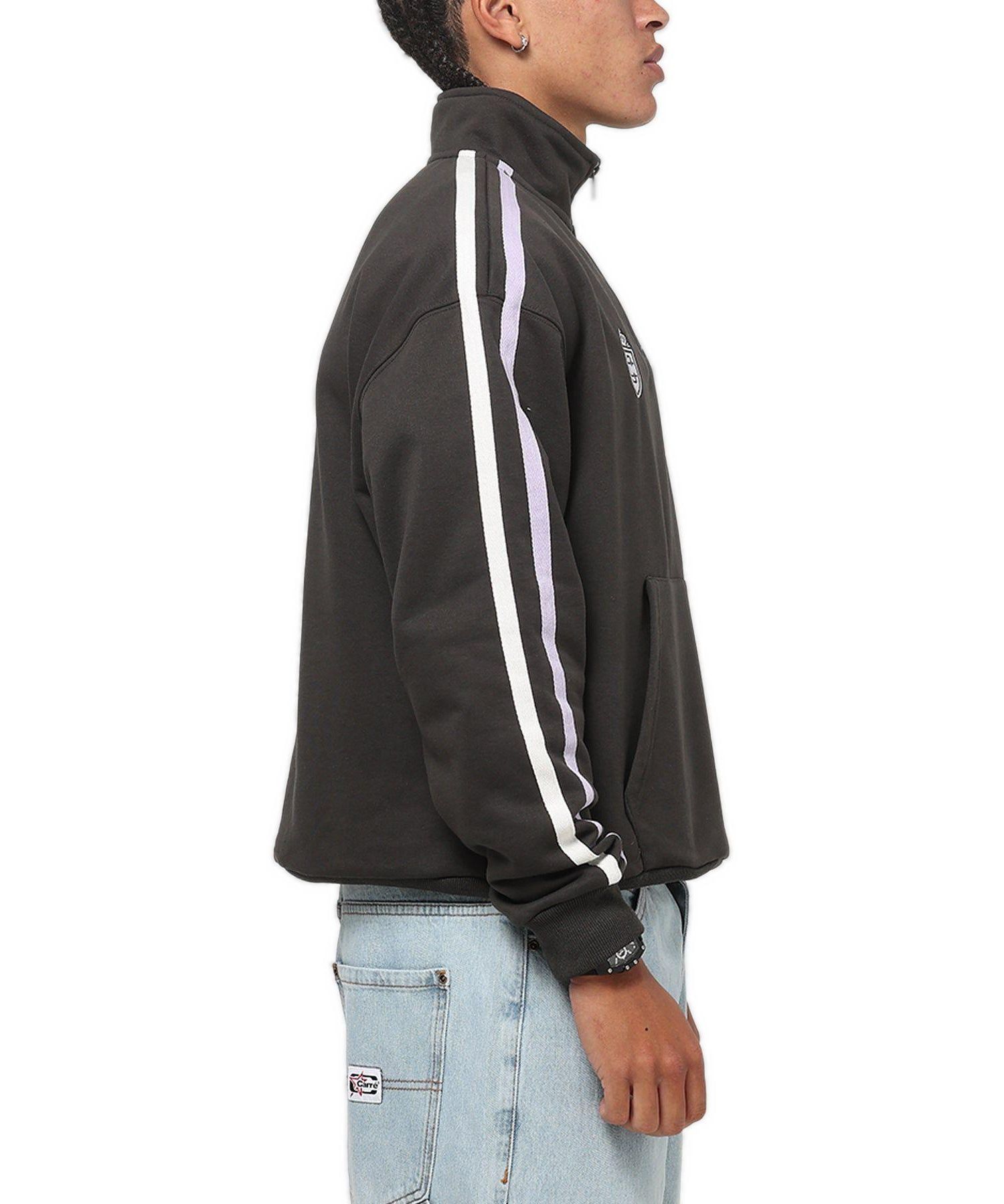 Men's Footie Oversized Contrast-Stripe Quarter-Zip Sweatshirt
