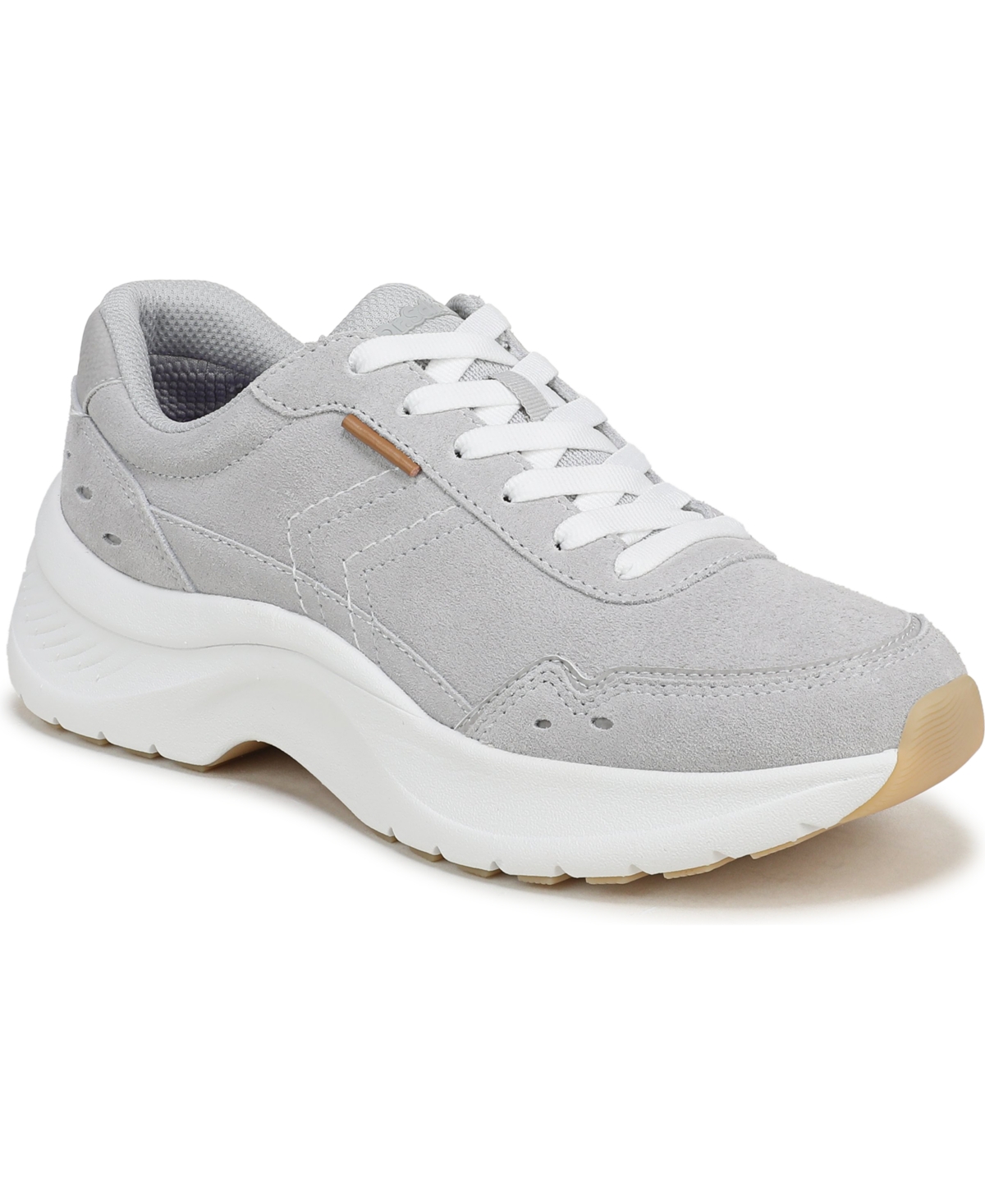Dr. Scholl's Beyond Comfort Women's Walk Longer Lace Up Sneaker Shoes Soft Grey Suede DRSBC Leather 11.0 M