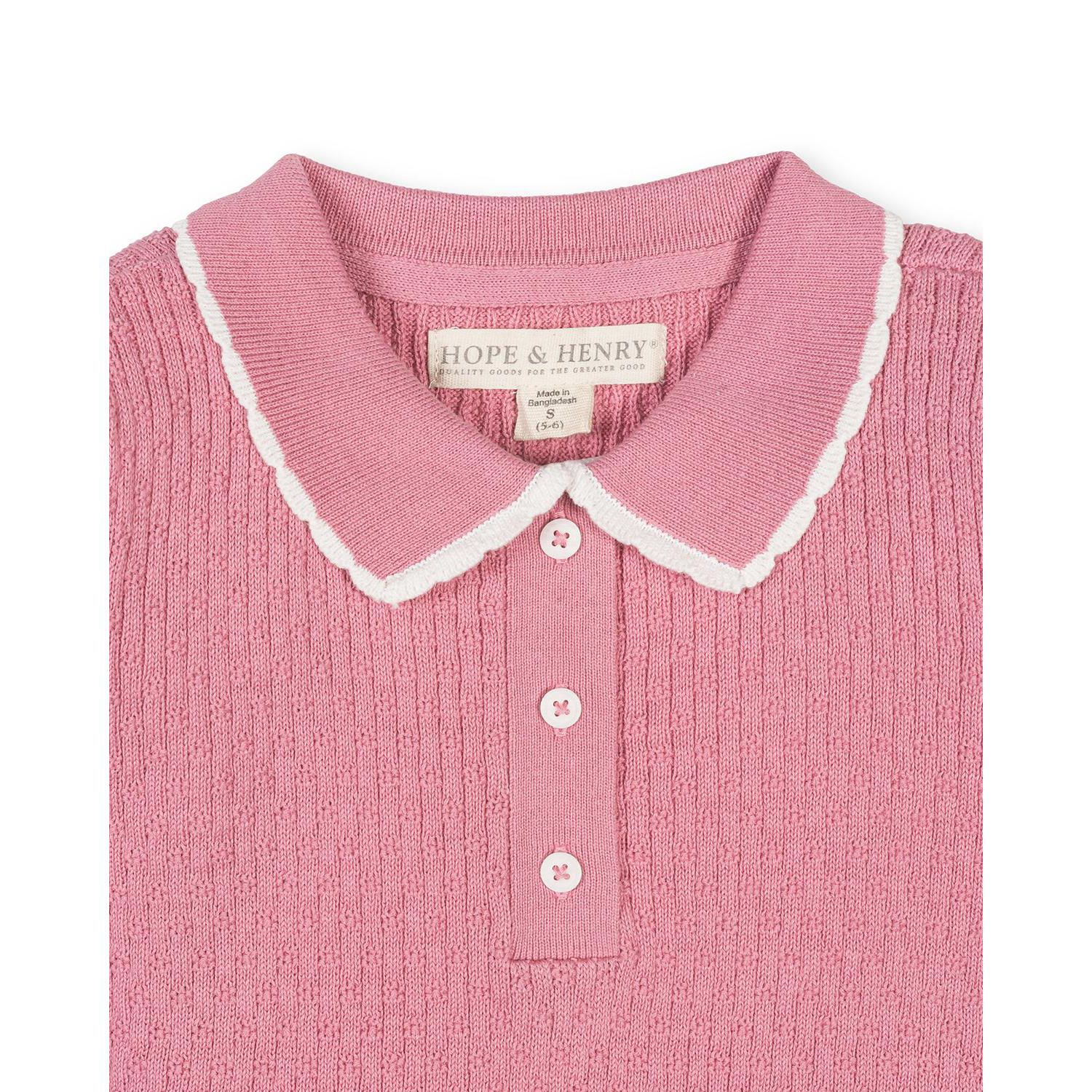 Little and Big Girl's (XXS-L) Organic Peter Pan Collar Sweater Polo
