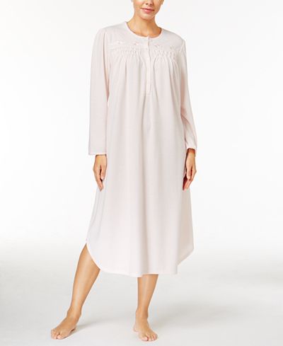 Miss Elaine Brushed Honeycomb Knit Nightgown