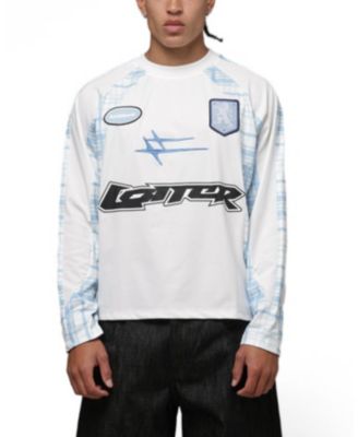 Men's World Wide Graphic Long-Sleeve Crew Neck Jersey