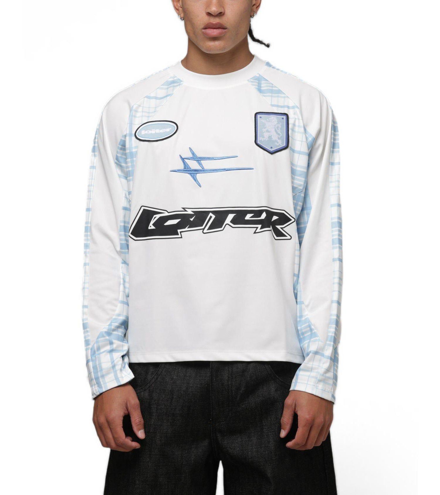 Men's World Wide Graphic Long-Sleeve Crew Neck Jersey