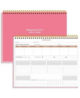 Weekly Productivity Planner Undated 6 Focus Areas Task Tracker Desk Notepad