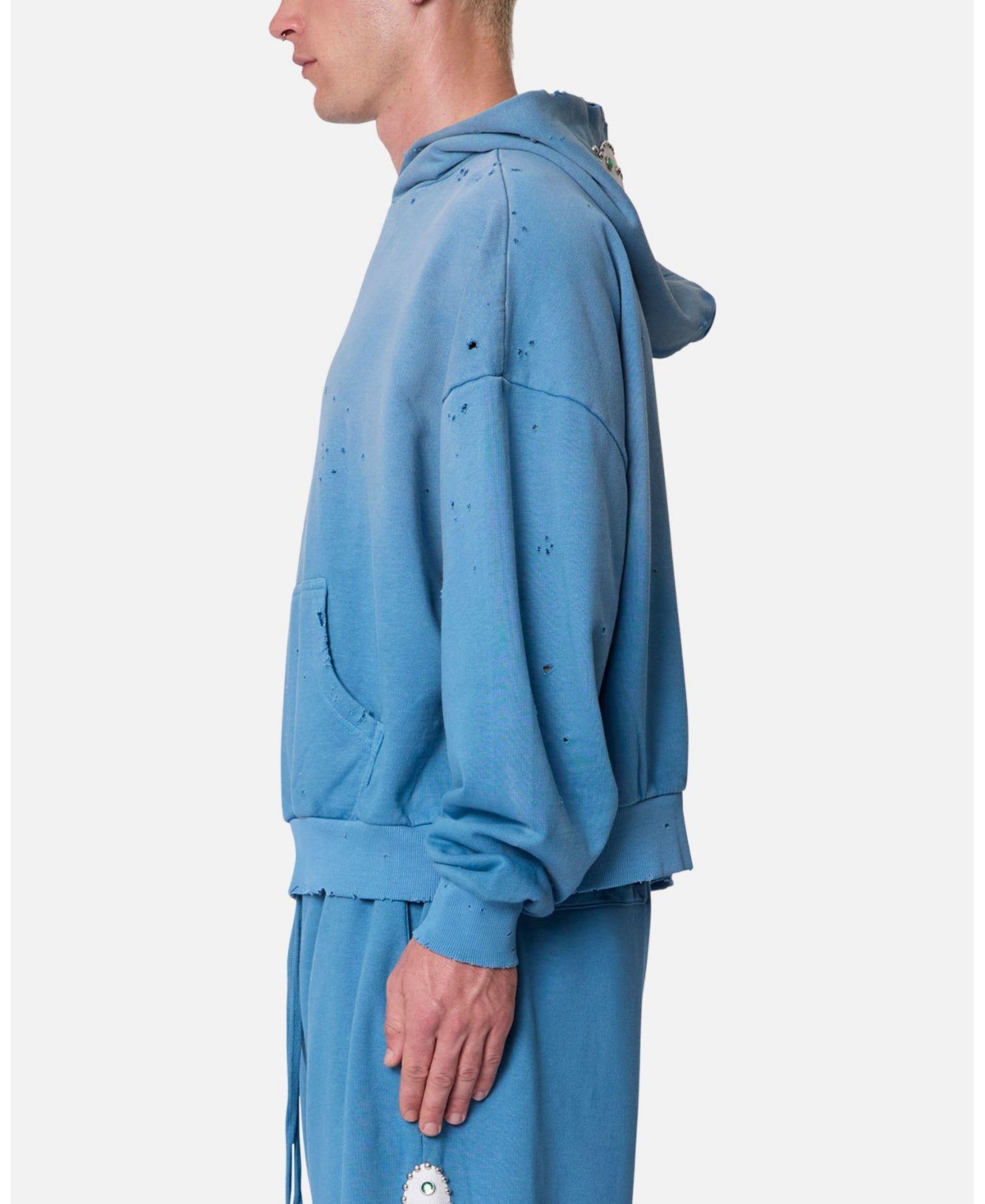 mnml Men's Mojave Oversized Distressed Faded-Wash Hoodie