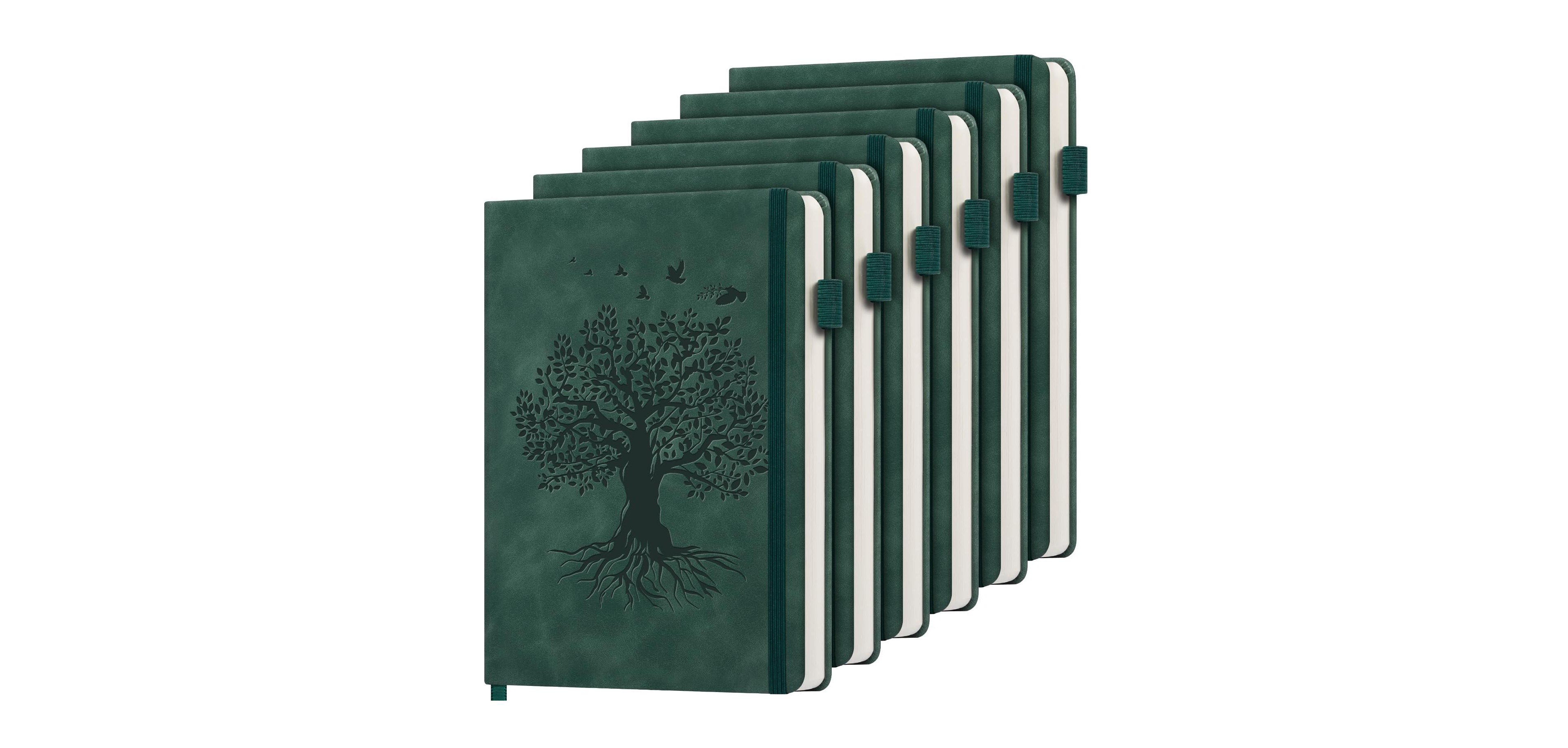 Danrong Hardcover Lined Journal Notebook Thick Paper Lay Flat Elastic Closure Ribbon Bookmark