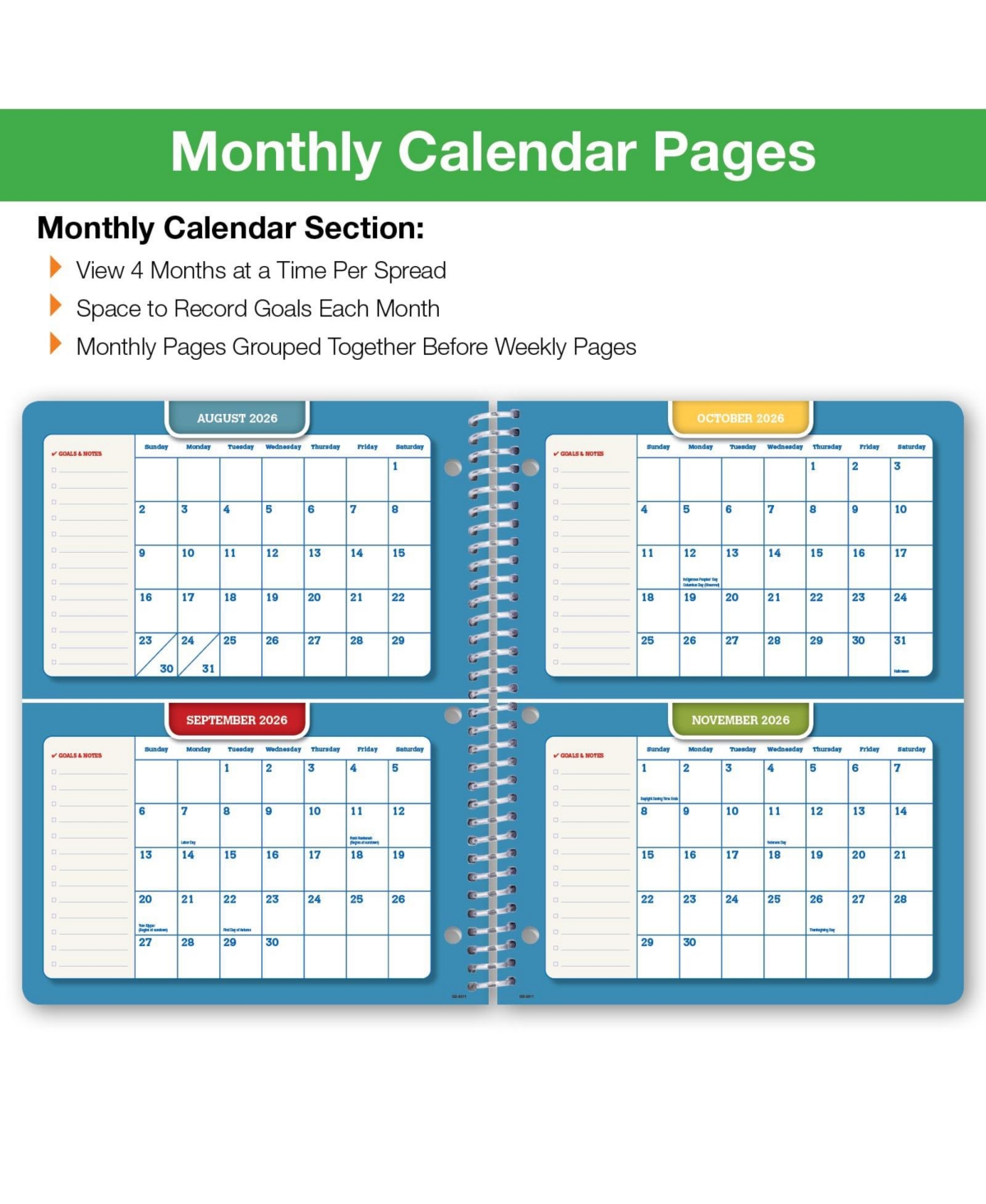 Danrong Middle High School Student Planner Dated Weekly Monthly Academic Block Format With Ruler Bookmark Stickers