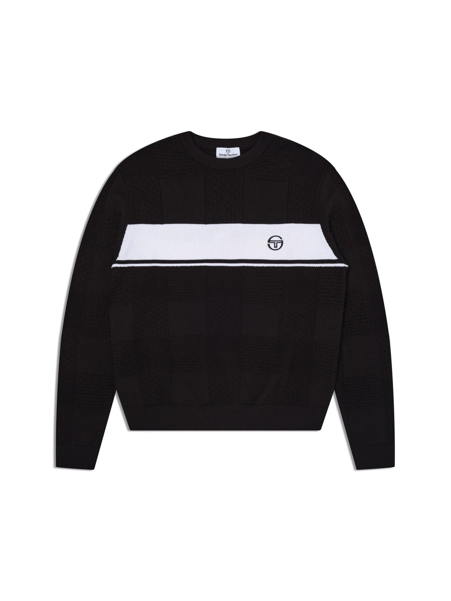 Мужской свитер Sergio Tacchini Storia Stripe Crewneck, цвет: Чёрный — фото 5