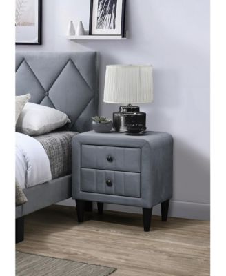 Velvet 2-Drawer Nightstand with Tempered Legs