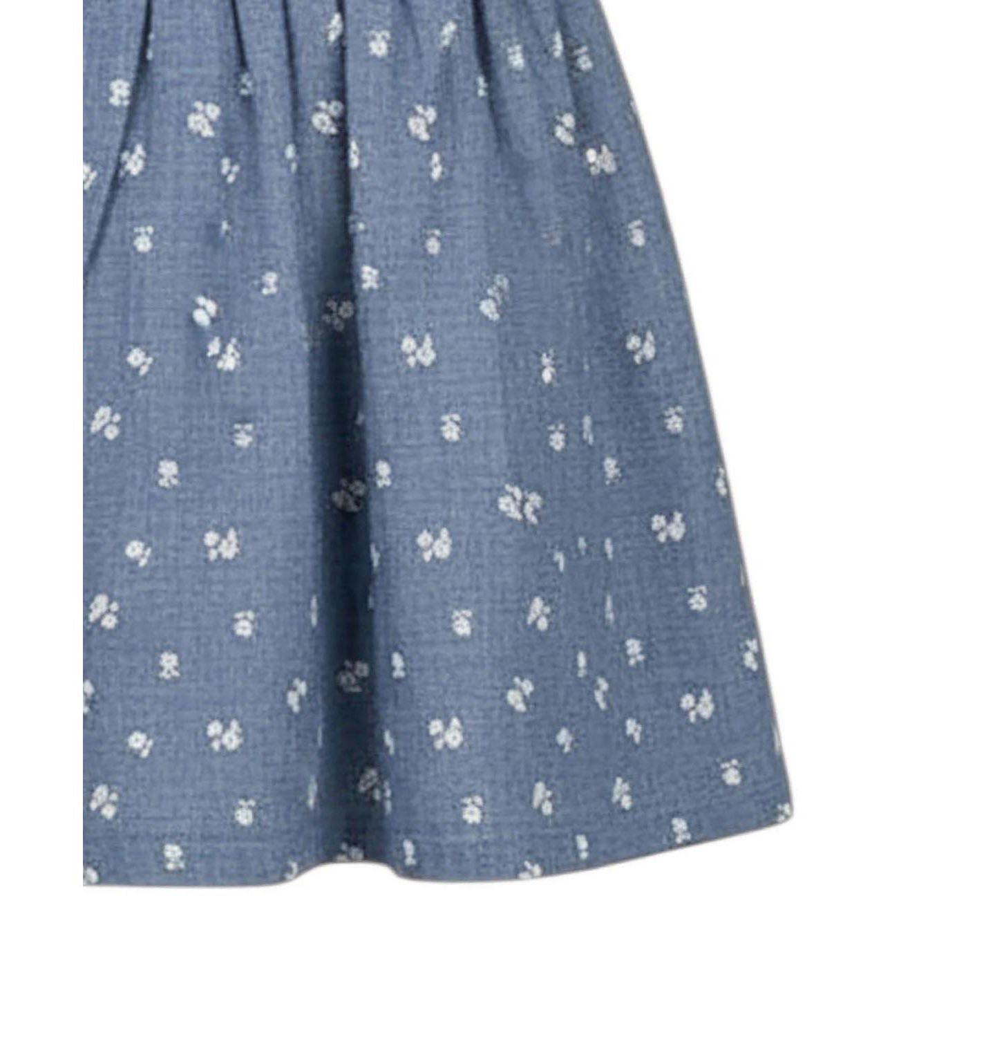 Платье Hope & Henry Chambray Smocked-Waist Ruffle-Sleeve Dress для девочек, цвет: Шамбре с принтом — фото 3