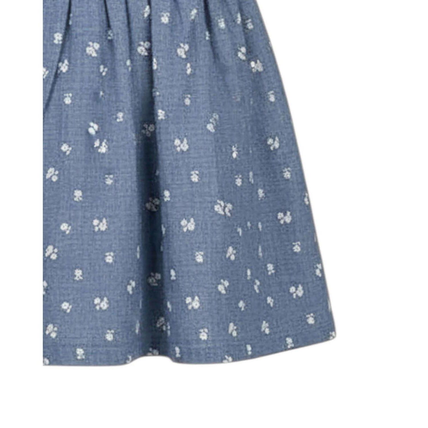 Girls' 4-16 Chambray Smocked-Waist Ruffle-Sleeve Dress