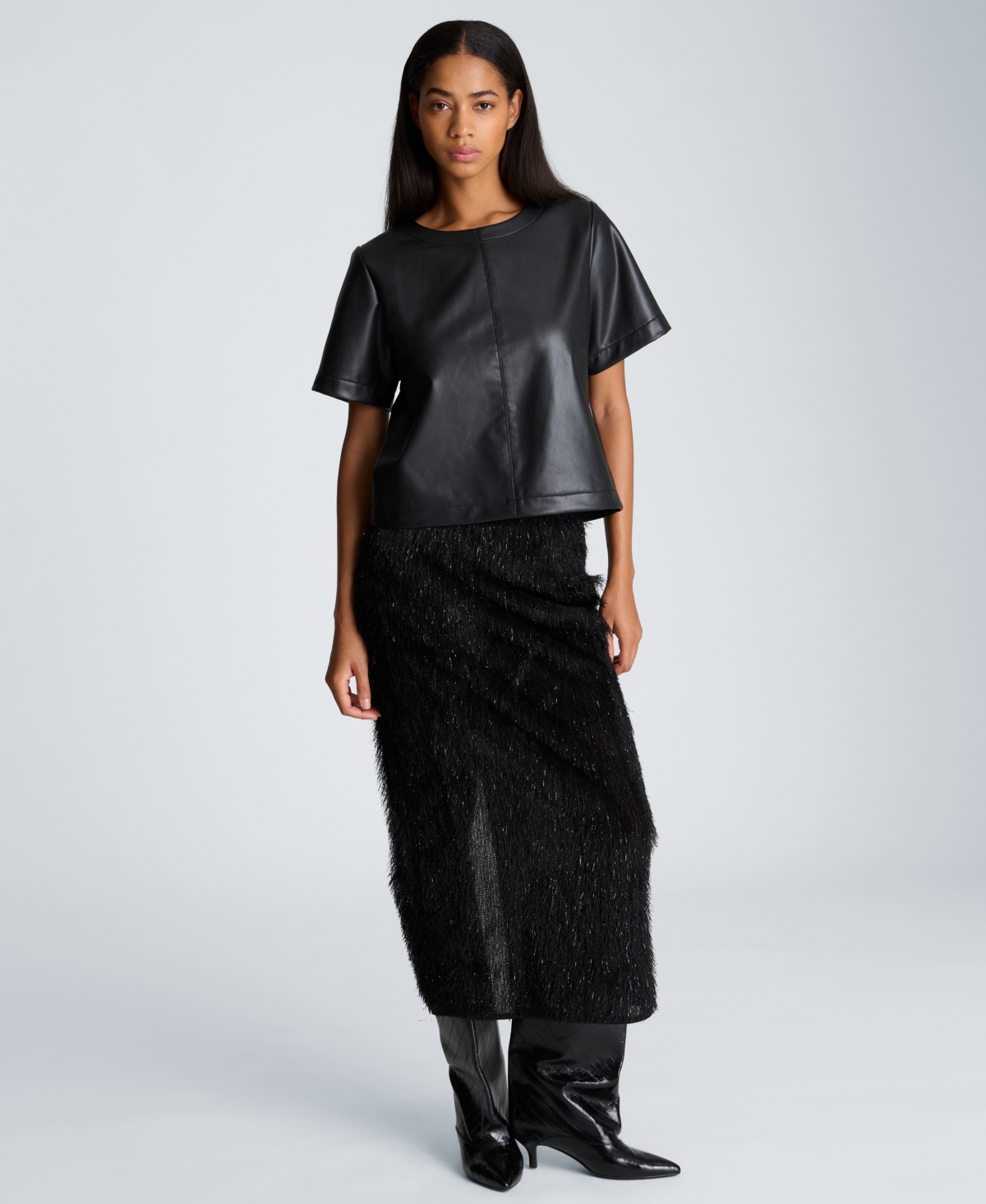Kenneth Cole Women's Polyester-Blend Crop Pullover