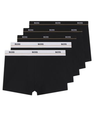Men's Essential Cotton Logo-Waistband Trunks, 5-Piece Set