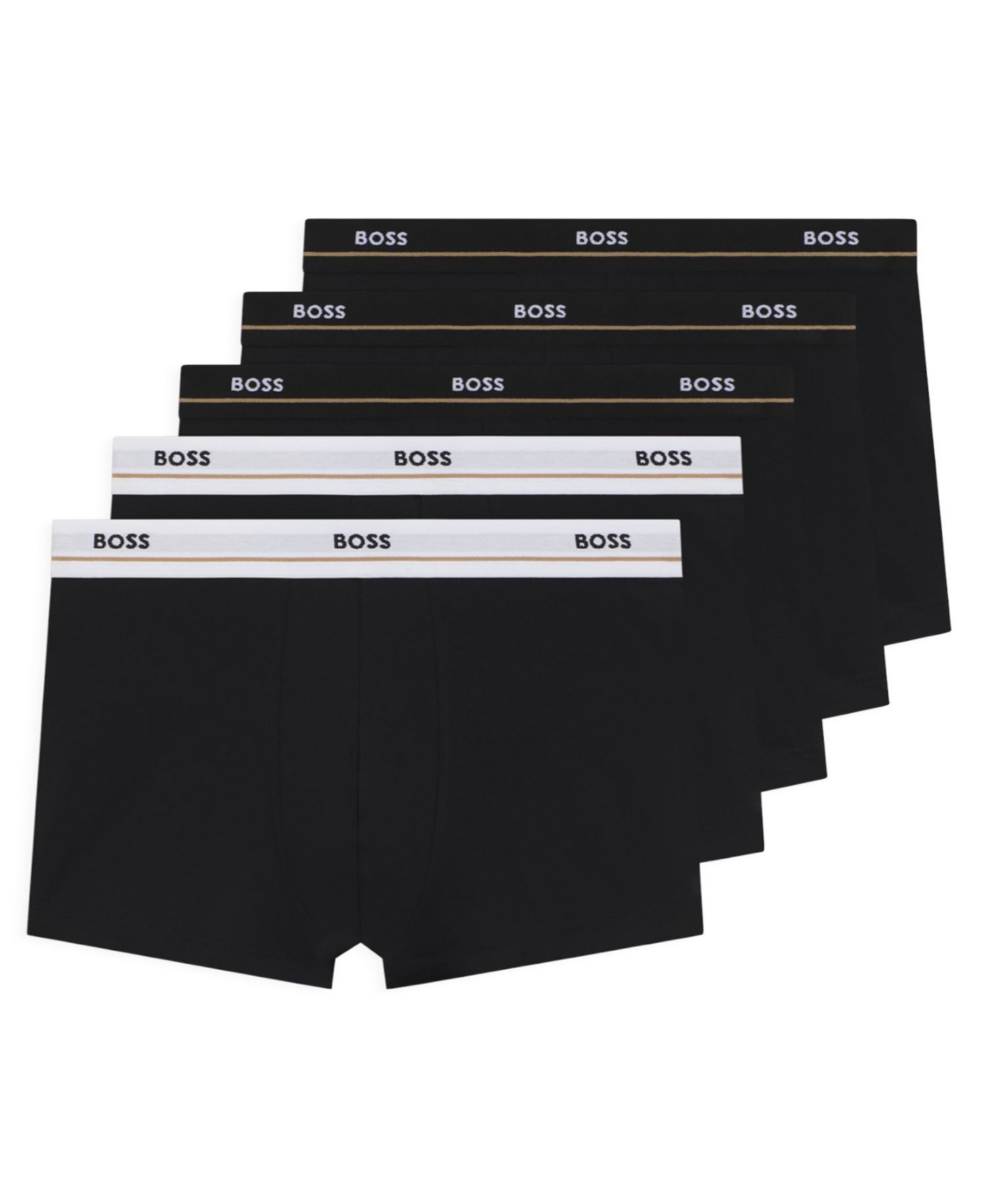 Men's Essential Cotton Logo-Waistband Trunks, 5-Piece Set