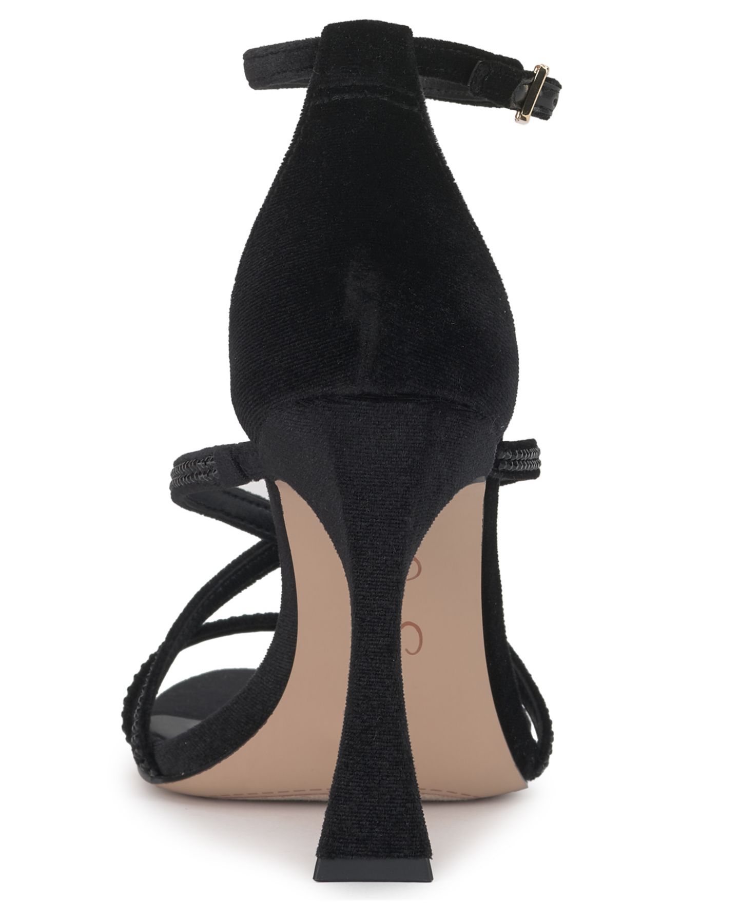 Женские сандалии Jessica Simpson Kaliye Strappy Rhinestone Dress Sandals, цвет: Чёрный бархатный — фото 3